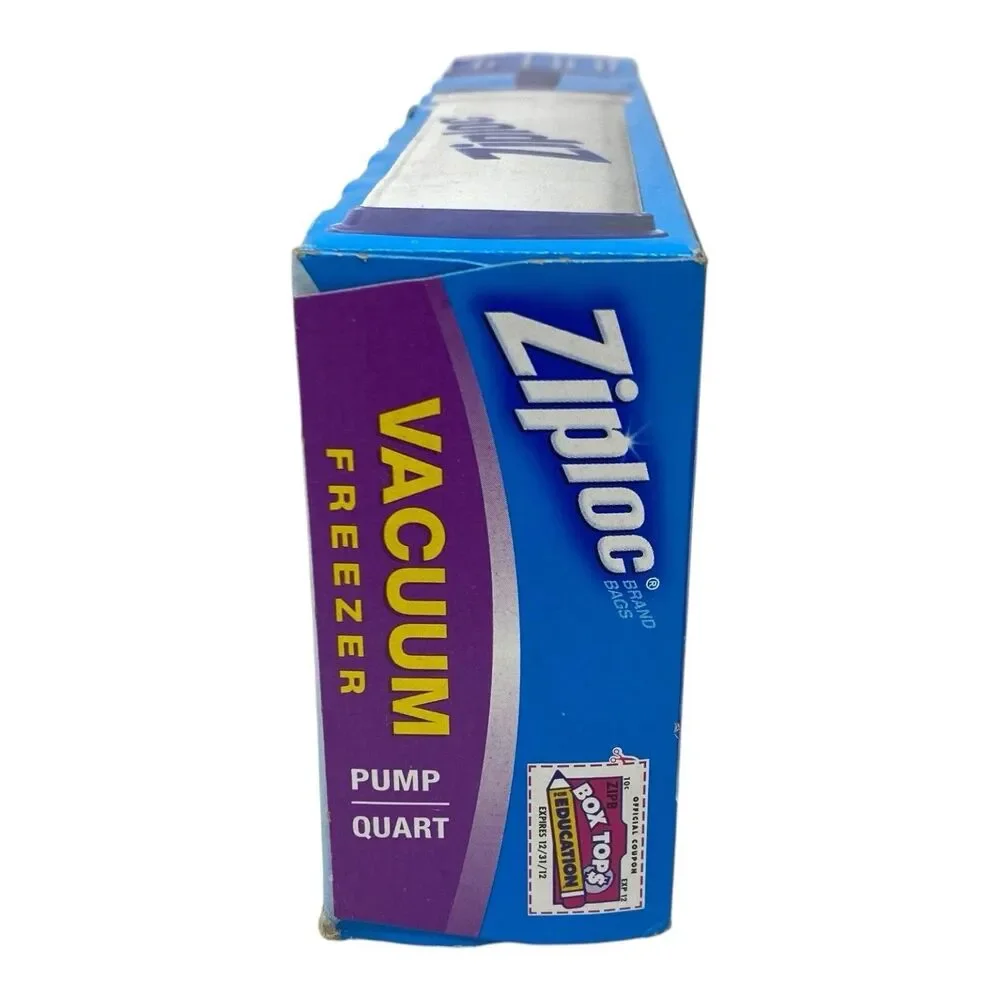 Ziploc Vacuum Starter Kit Pump and 3 Quart Freezer Bags NOS Sealed‎ Storage New